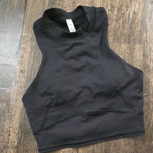 LULULEMON Athletica Sz 4 Black Sleeveless Women's Top Sports Bra Hi Neck Pads